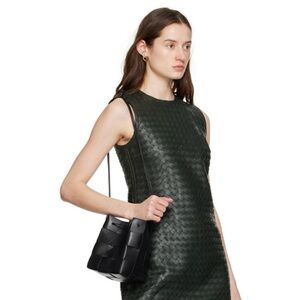 BOTTEGA VENETA
Black Small Cassette Cross-Body Bucket Bag